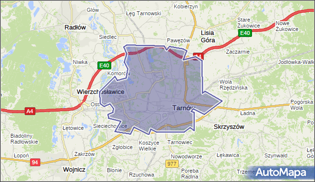 powiat Tarnów - województwo małopolskie na mapie Targeo
