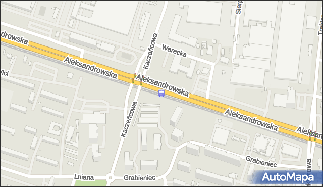 Przystanek Aleksandrowska - Kaczeńcowa. MPKLodz - Łódź (id 18) na mapie Targeo