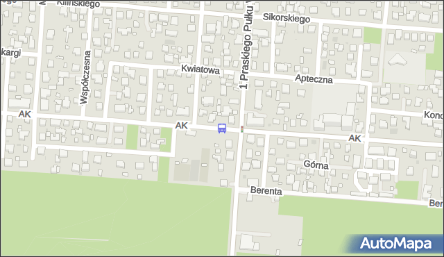Przystanek Armii Krajowej 05. ZTM Warszawa - Warszawa (id 228205) na mapie Targeo