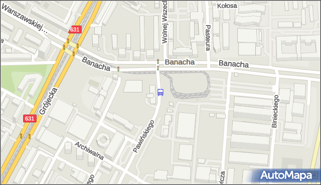 Przystanek Banacha 01. ZTM Warszawa - Warszawa (id 410801) na mapie Targeo