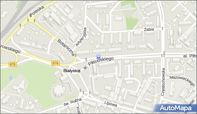 Przystanek BOTANICZNA/PK. BKM - Białystok (id 307) na mapie Targeo