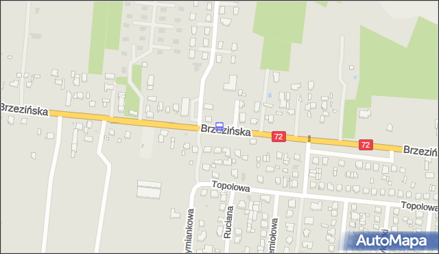 Przystanek Brzezińska - Hiacyntowa NŻ. MPKLodz - Łódź (id 72) na mapie Targeo