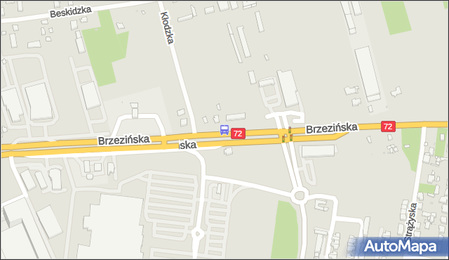 Przystanek Brzezińska - Kerna NŻ. MPKLodz - Łódź (id 78) na mapie Targeo