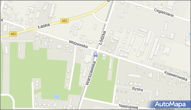 Przystanek Dąbrowa (Pabianice). MPKLodz - Łódź (id 3153) na mapie Targeo