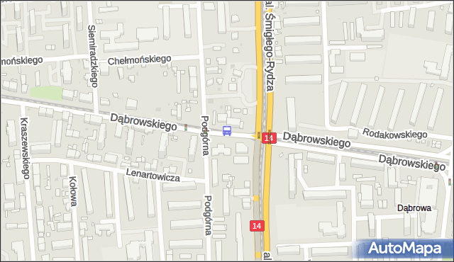 Przystanek Dąbrowskiego - Śmigłego-Rydza. MPKLodz - Łódź (id 102) na mapie Targeo