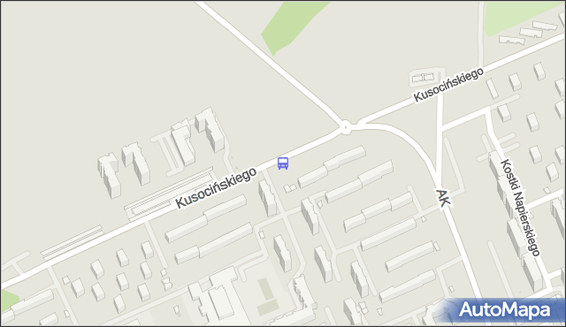 Przystanek Kusocińskiego - Armii Krajowej. MPKLodz - Łódź (id 431) na mapie Targeo