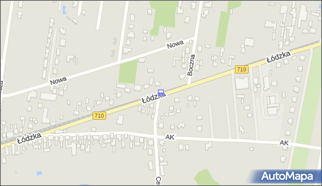 Przystanek Łódzka - Boczna (Konstantynów). MPKLodz - Łódź (id 3294) na mapie Targeo