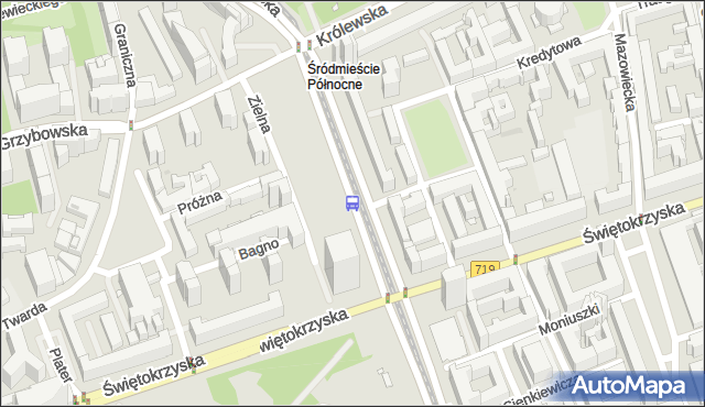 Przystanek Metro Świętokrzyska 01. ZTM Warszawa - Warszawa (id 701401) na mapie Targeo