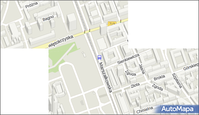 Przystanek Metro Świętokrzyska 02. ZTM Warszawa - Warszawa (id 701402) na mapie Targeo
