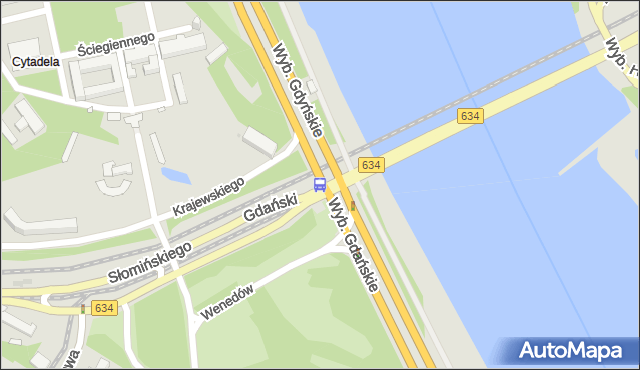 Przystanek most Gdański 01. ZTM Warszawa - Warszawa (id 705501) na mapie Targeo
