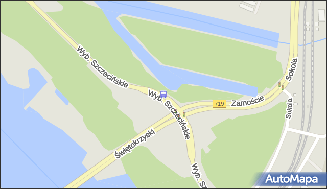 Przystanek most Świętokrzyski 02. ZTM Warszawa - Warszawa (id 123202) na mapie Targeo
