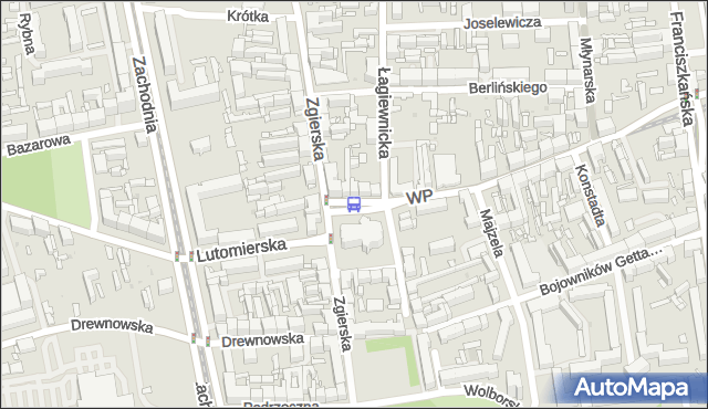Przystanek pl. Kościelny. MPKLodz - Łódź (id 792) na mapie Targeo