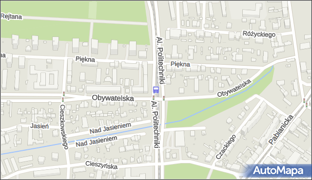 Przystanek Politechniki - Obywatelska. MPKLodz - Łódź (id 820) na mapie Targeo