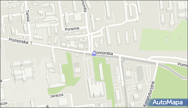 Przystanek Pomorska - Lumumby (kampus UŁ). MPKLodz - Łódź (id 848) na mapie Targeo