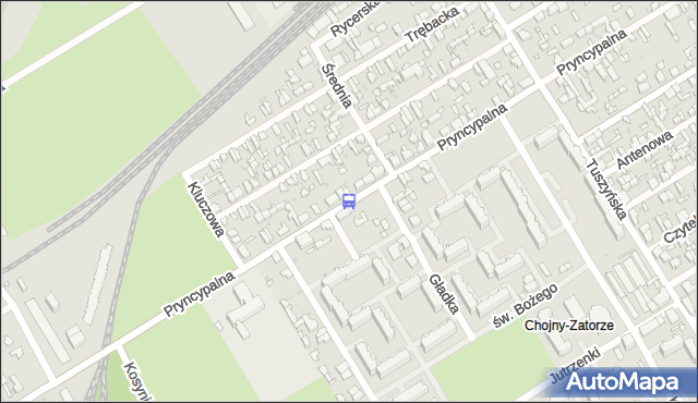 Przystanek Pryncypalna - Mieszkalna. MPKLodz - Łódź (id 872) na mapie Targeo