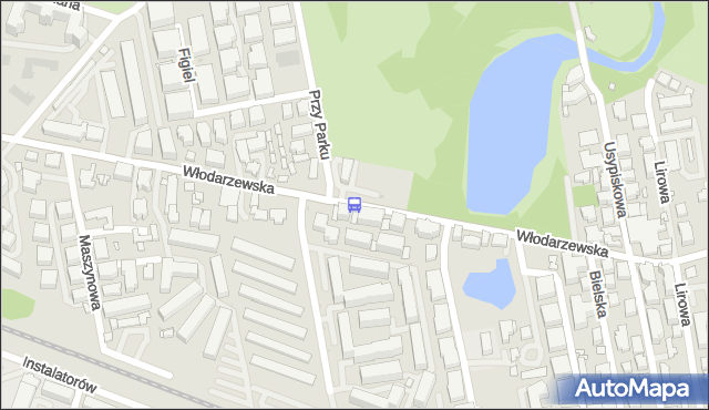 Przystanek Przy Parku 01. ZTM Warszawa - Warszawa (id 431101) na mapie Targeo