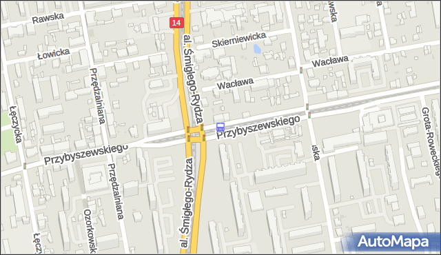 Przystanek Przybyszewskiego - Śmigłego-Rydza. MPKLodz - Łódź (id 912) na mapie Targeo