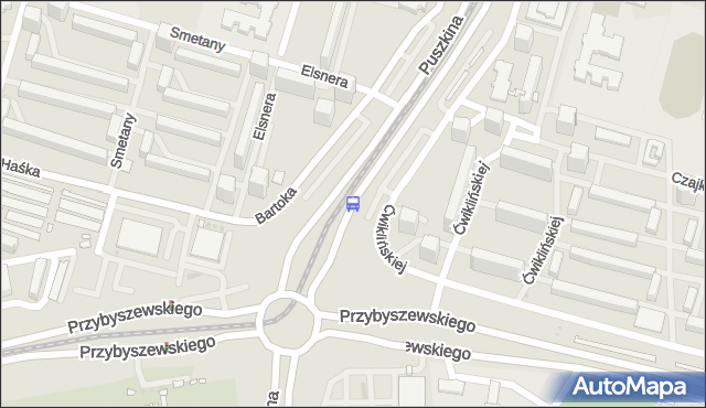 Przystanek Puszkina - rondo Sybiraków. MPKLodz - Łódź (id 919) na mapie Targeo