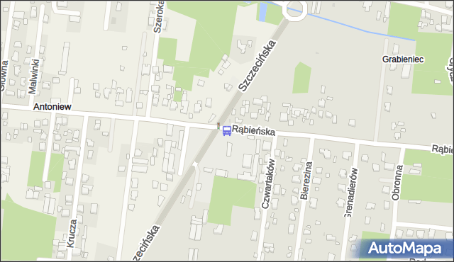 Przystanek Rąbieńska - Szczecińska. MPKLodz - Łódź (id 1550) na mapie Targeo