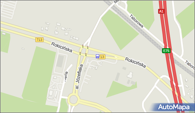 Przystanek Rokicińska - Józefiaka. MPKLodz - Łódź (id 1526) na mapie Targeo