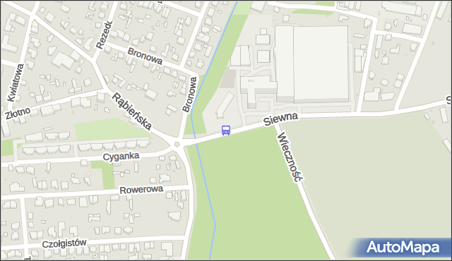 Przystanek Siewna - Krakowska. MPKLodz - Łódź (id 1051) na mapie Targeo