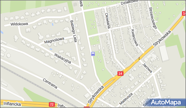 Przystanek Wycieczkowa - Strykowska. MPKLodz - Łódź (id 1355) na mapie Targeo