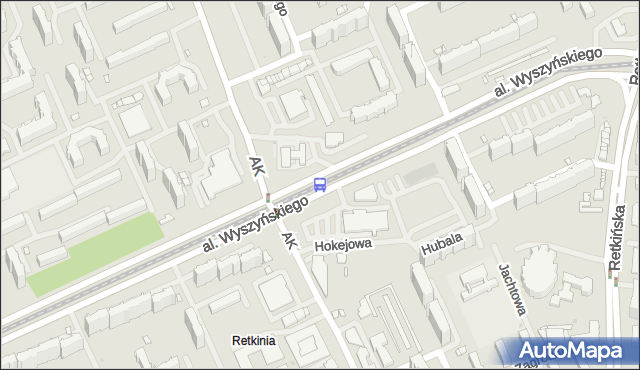 Przystanek Wyszyńskiego - Armii Krajowej. MPKLodz - Łódź (id 1373) na mapie Targeo