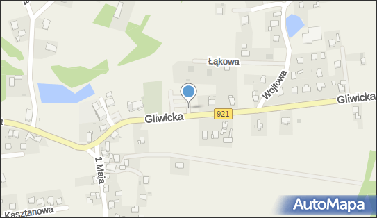 parking przy cmentarzu, Gliwicka921 14, Stanica 44-145 - Autokar, BUS - Parking