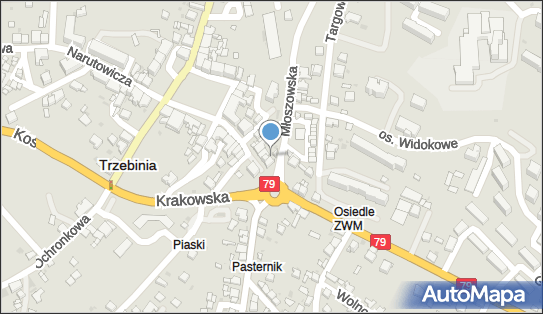 Parking obok Placu Targowego, Handlowa 1, Trzebinia 32-540 - Bezpłatny - Parking