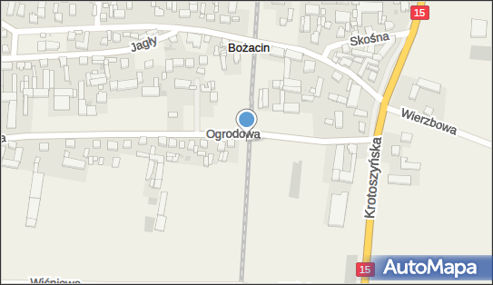 Bożacin, Ogrodowa 27, Bożacin 63-700 - Dworzec kolejowy, Przystanek kolejowy