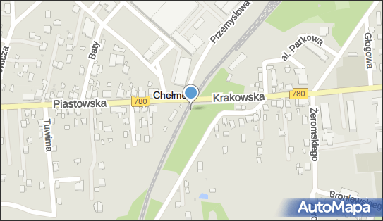 Chełmek Fabryka, DW 780, Krakowska, Chełmek - Dworzec kolejowy, Przystanek kolejowy