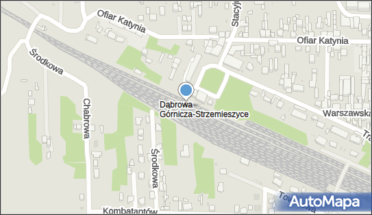 Dąbrowa Górnicza Strzemieszyce, Środkowa, Dąbrowa Górnicza 42-530 - Dworzec kolejowy, Przystanek kolejowy