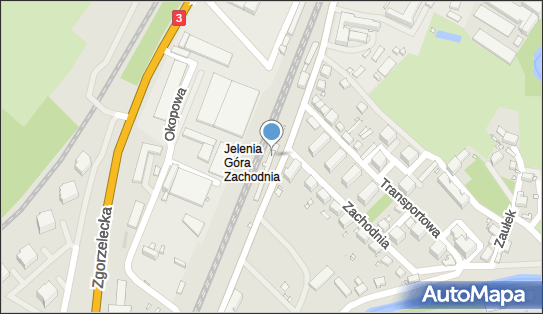 Jelenia Góra Zachodnia, Karola Miarki 10, Jelenia Góra 58-500 - Dworzec kolejowy, Przystanek kolejowy