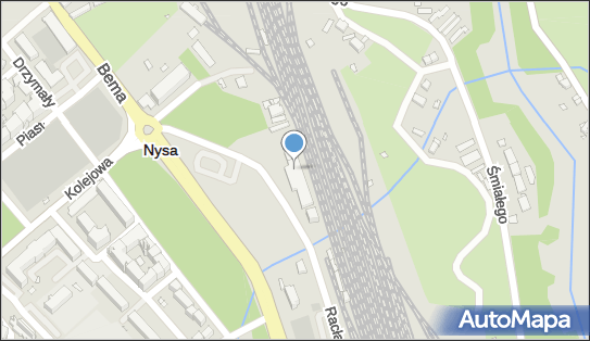 Nysa, Racławicka 1, Nysa 48-300 - Dworzec kolejowy, Przystanek kolejowy