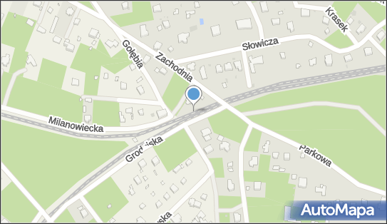 Podkowa Leśna Zachodnia, Zachodnia 1, Podkowa Leśna 05-807 - Dworzec kolejowy, Przystanek kolejowy