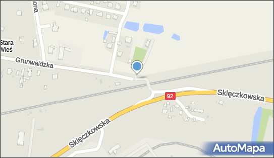 Sklęczki, DK 92, Grunwaldzka, Kutno - Dworzec kolejowy, Przystanek kolejowy