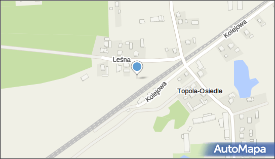 Topola Osiedle, Leśna, Topola-Osiedle 63-421 - Dworzec kolejowy, Przystanek kolejowy