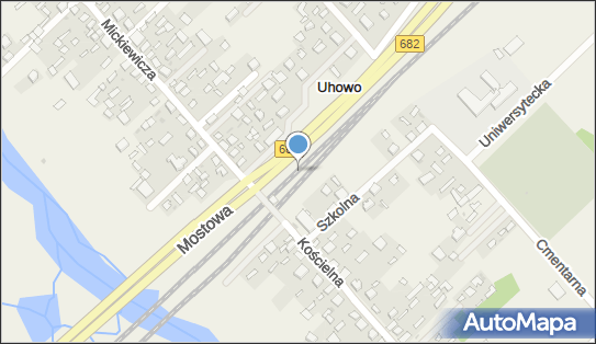Uhowo, Kościelna682, Uhowo 18-100 - Dworzec kolejowy, Przystanek kolejowy