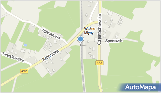 Ważne Młyny, Pocztowa492, Stara Brzeźnica 98-331 - Dworzec kolejowy, Przystanek kolejowy