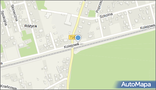 Żakowice, DW 716, Różyca - Dworzec kolejowy, Przystanek kolejowy