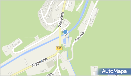 Fontanna, DW 887, Rymanów-Zdrój - Fontanna