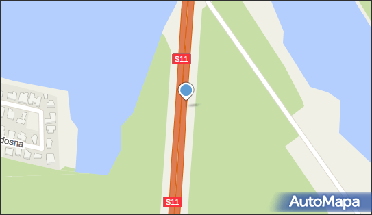 120 km/h - początek, S11, Zakrzewo 62-070 - Fotoradar odcinkowy