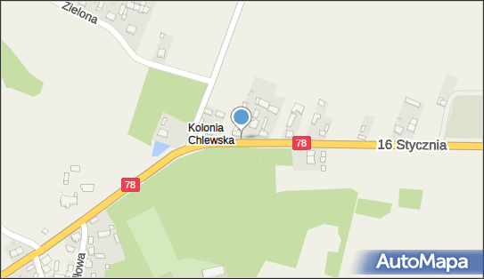 50 km/h, 16 Stycznia78, Chlewice 29-130 - Fotoradar stacjonarny 50 km/h
