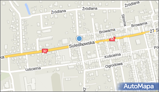 50 km/h, DK32, Sulechowska, Kargowa 66-120 - Fotoradar stacjonarny 50 km/h