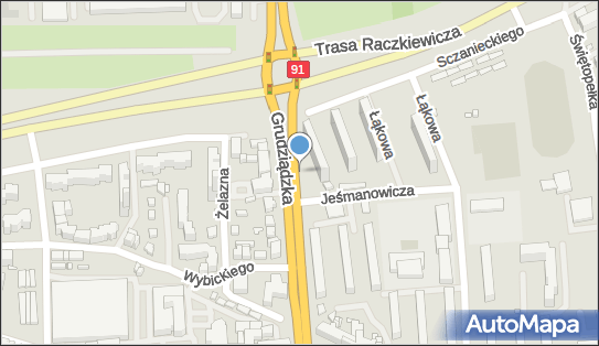 50 km/h, DK91, Grudziądzka, Toruń 87-100 - Fotoradar stacjonarny 50 km/h