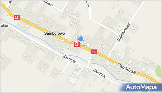 Fotoradar stacjonarny 50 km/h, Ostródzka16, Samborowo 14-100, 14-108 - Fotoradar stacjonarny 50 km/h