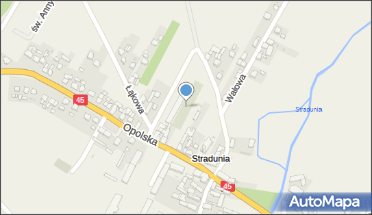 Kapliczka, Figura Świętych, Krzyż, Łąkowa, Stradunia 47-341 - Kapliczka, Figura Świętych, Krzyż