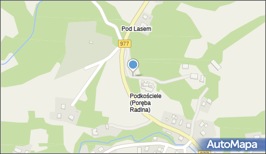 Krzyż z Jezusem Chrystusem, DW 977, Podkościele k/Poręba Radlna - Kapliczka, Figura Świętych, Krzyż