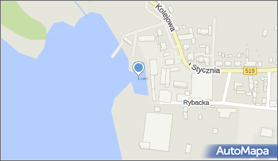 pomost z basenem cumowniczym- jez. Ewingi, Rybacka, Zalewo 14-230 - Miejsce cumowania, postój