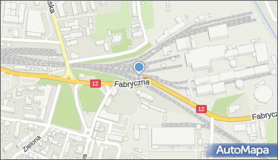 Przejazd kolejowy - monitorowany, DK 12 x DW 434, Fabryczna, Gostyń - Monitoring miejski